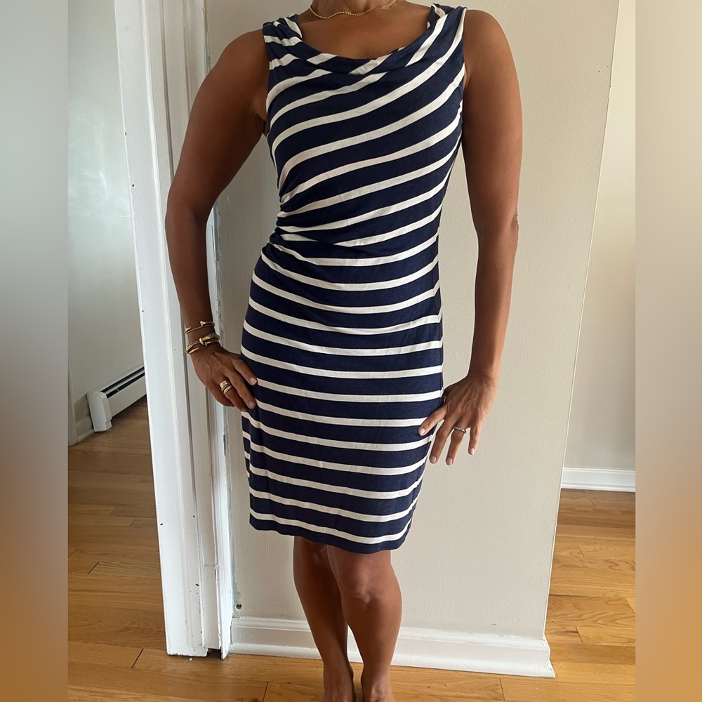 Loft Navy and White Small dress